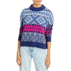 Aqua Bloomingdale’s Womens Fairisle Knit Pullover Sweater